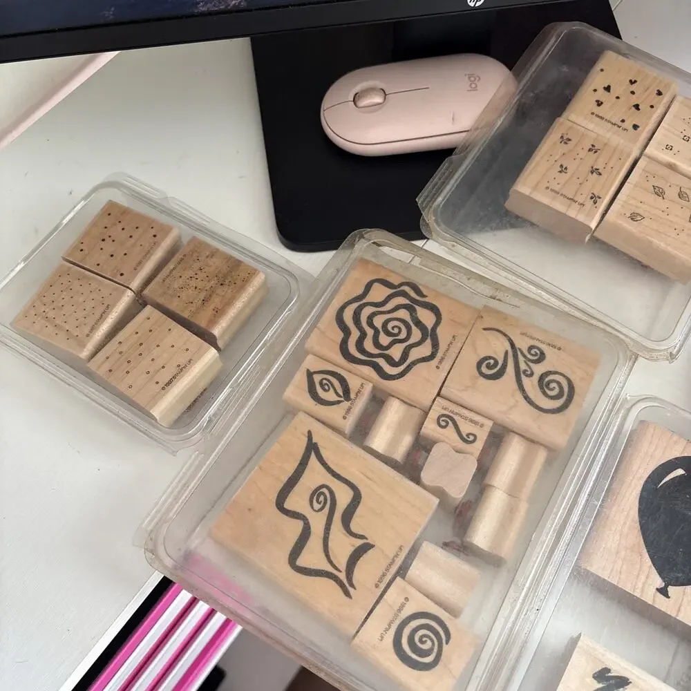 Stampin’ Up! HUGE Collection Vintage 80s 90s Wood Rubber Stamps Many Sets Styles